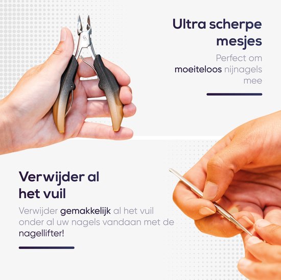 Skeraxo® Professionele Pedicureset - Met Nagelvijl & Vuil verwijderaar | Inclusief teennagel correctors